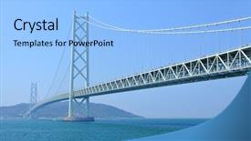  Presentation with bridge the gap - Colorful presentation theme enhanced with pearl harbor - akashi kaikyo bridge backdrop and a light blue colored foreground