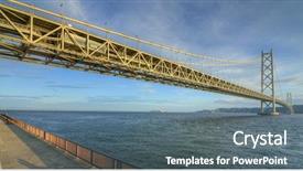  Presentation with suspension bridge - Presentation consisting of pearl harbor - akashi kaikyo suspension bridge background and a ocean colored foreground