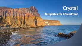  Presentation with christian sunset religious - Presentation design consisting of pearl harbor - coastline of gran canaria island background and a teal colored foreground