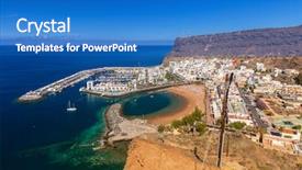  Presentation with puerto rico spanish fort - Audience pleasing slides consisting of pearl harbor - puerto de mogan town backdrop and a  colored foreground