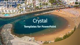  Presentation with coast - PPT layouts consisting of pearl harbor - puerto de mogan town background and a  colored foreground