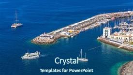  Presentation with town hall sky scrappers - Colorful slide deck enhanced with pearl harbor - puerto de mogan town backdrop and a  colored foreground