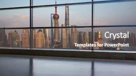  Presentation with seeing through fog - Audience pleasing PPT layouts consisting of pearl harbor - shanghai cityscape seen through window backdrop and a gray colored foreground