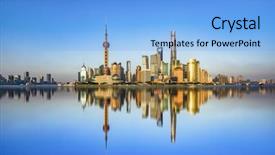  Presentation with pearl harbor - PPT theme consisting of pearl harbor - spectacular views of the bund background and a light blue colored foreground