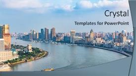  Presentation with pearl harbor - Slide set featuring pearl harbor - spectacular views of the bund background and a  colored foreground