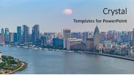  Presentation with pearl harbor - Beautiful slide deck featuring pearl harbor - spectacular views of the bund backdrop and a  colored foreground