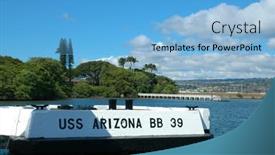  Presentation with pearl harbor - Presentation theme having pearl-harbor-oahu-23-nov background and a light blue colored foreground