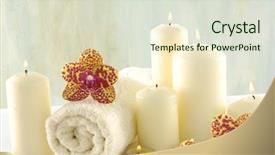  Presentation with handmade spa bath soap - Colorful PPT layouts enhanced with pearl herbal - spa bath towels and orchid backdrop and a soft green colored foreground