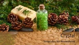 Presentation with woven - Slides with pearl herbal - spa treatment with christmas decorations background and a gold colored foreground
