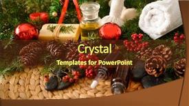  Presentation with woven - Slide set consisting of pearl herbal - spa treatment with christmas decorations background and a  colored foreground