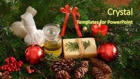  Presentation with woven - Colorful theme enhanced with pearl herbal - spa treatment with christmas decorations backdrop and a  colored foreground