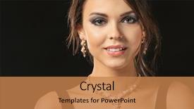  Presentation with jewelry - Audience pleasing PPT theme consisting of pearl necklace - beautiful young woman with elegant backdrop and a coral colored foreground