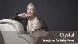  Presentation with black senior citizen - Cool new PPT theme with pearl necklace - portrait of an elegant senior backdrop and a dark gray colored foreground