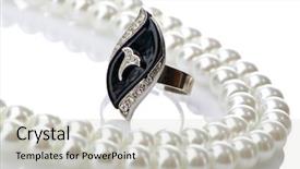  Presentation with pearl - Theme with pearl necklace - selection of many precious rings background and a  colored foreground