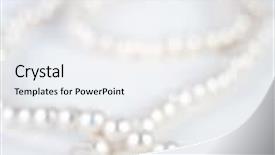  Presentation with pearl - Amazing PPT theme having pearl necklace against white background backdrop and a sky blue colored foreground