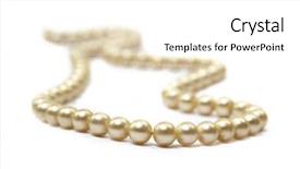  Presentation with pearl - PPT theme consisting of pearl necklace on white background background and a white colored foreground