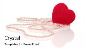  Presentation with pearl - Cool new presentation design with pearl necklace wrapped around a heart backdrop and a sky blue colored foreground