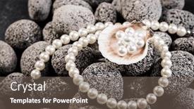  Presentation with pearl - Slide deck featuring pearl-necklaces-on-grey-stones background and a violet colored foreground