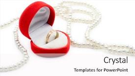  Presentation with pearls - Theme enhanced with pearls and a golden ring background and a white colored foreground