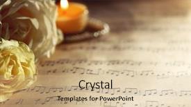  Presentation with music sheets - Presentation consisting of pearls and candle on music background and a soft green colored foreground