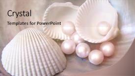  Presentation with shells - Presentation with pearls and shells background and a  colored foreground