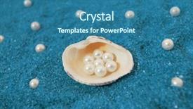  Presentation with pearls - Slide set consisting of pearls and shells background and a ocean colored foreground