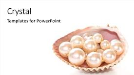  Presentation with pink pearls - PPT layouts consisting of pearls in a shell background and a white colored foreground