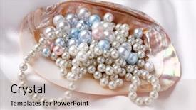  Presentation with pearl oyster - Presentation theme having pearls in a shell background and a mint green colored foreground