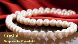  Presentation with pearls - Slides featuring pearls necklace on satin background background and a  colored foreground