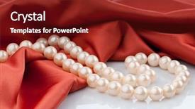  Presentation with pearls - PPT layouts consisting of pearls necklace on satin background background and a  colored foreground