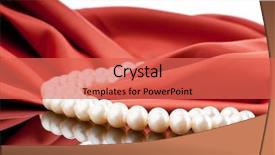  Presentation with pearls - Cool new presentation design with pearls necklace on satin background backdrop and a  colored foreground