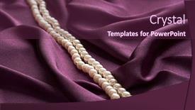  Presentation with pearls - Presentation enhanced with pearls-on-purple-satin background and a tawny brown colored foreground