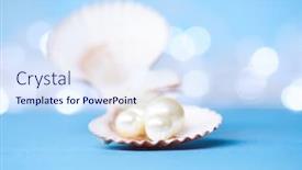  Presentation with pearls - Beautiful theme featuring pearls on the blue background backdrop and a sky blue colored foreground