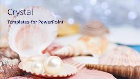  Presentation with pearls - Amazing slide set having pearls on the blue background backdrop and a sky blue colored foreground