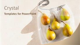  Presentation with reusable - Cool new slide set with pears-fruits-in-reusable-mesh backdrop and a lemonade colored foreground