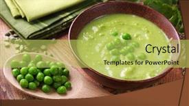  Presentation with soup - Amazing slides having peas - green pea soup in bowl backdrop and a yellow colored foreground