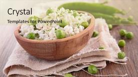  Presentation with rice - Slides featuring man in meditation in a yoga posture in nature the boy sits closing his eyes and enjoys the silence of the forest tranquility and serenity background and a coral colored foreground.