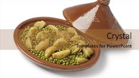  Presentation with morocco patterns traditional - Cool new slides with peas and fennel on white backdrop and a red colored foreground