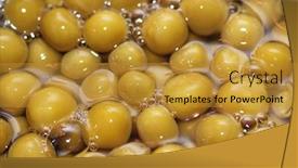  Presentation with peas - PPT layouts consisting of peas-in-the-water background and a gold colored foreground