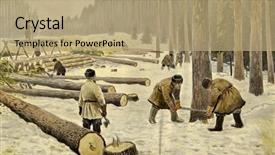  Presentation with siberia - Presentation theme consisting of history peasant - logging in siberia background and a coral colored foreground