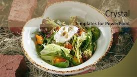  Presentation with green leaves simple - Colorful PPT theme enhanced with peasant salat with fresh green backdrop and a coral colored foreground