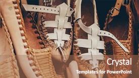  Presentation with shoe - PPT theme enhanced with peasant shoe background and a coral colored foreground