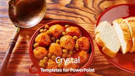  Presentation with tapas - PPT theme with pease - meatballs tapas meatloaf albondiga recipe background and a  colored foreground
