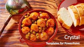 Presentation with tapas - Presentation theme enhanced with pease - meatballs tapas meatloaf albondiga recipe background and a  colored foreground