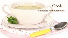  Presentation with soup - Colorful slide set enhanced with pease - nourishing soup with vegetables backdrop and a  colored foreground