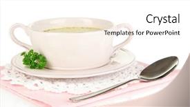  Presentation with hydroponics vegetables hydroponic vegetable - PPT layouts consisting of pease - nourishing soup with vegetables background and a  colored foreground