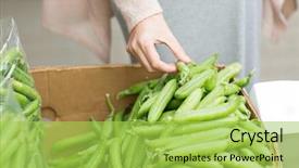  Presentation with market food - Slide deck consisting of pease - sale shopping food vegetables background and a yellow colored foreground