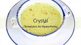  Presentation with white plate - Amazing slide deck having pease - soup in plate isolated backdrop and a  colored foreground