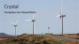 Presentation with wind turbines - Cool new presentation theme with peat energy - wind turbines isle of lewis backdrop and a light blue colored foreground