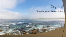  Presentation with united states - PPT theme enhanced with pebble-beach-and-the-ocean background and a light blue colored foreground